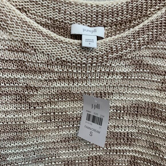 J Jill Fawn Cream Beige Boat Neck Sweater Size Small NWT - Picture 3 of 5